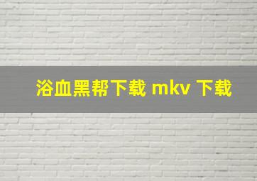 浴血黑帮下载 mkv 下载